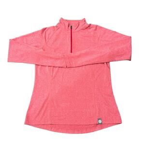 REI Women's Lightweight Base Layer Half-Zip Top Red Space Dye Size L